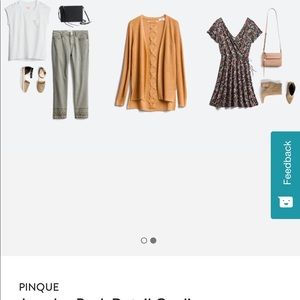 Mustard braided back cardigan sweater